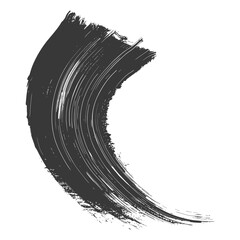 Wall Mural - Silhouette brush stroke curved black color only