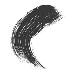 Wall Mural - silhouette brush stroke curved black color only