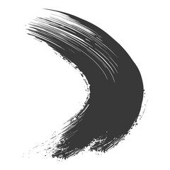 Wall Mural - silhouette brush stroke curved black color only