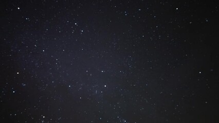 A timelapse of starry sky at night in Morocco wide shot zoom
