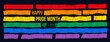 Happy pride month banner. Grunge texture with brush stroke pattern, rainbow color, banner. Rainbow colored background. Colors of the LGBT community. Colored stripes. Vector illustration.