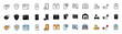Delivery icons collection. Linear, silhouette and flat style. Vector icons