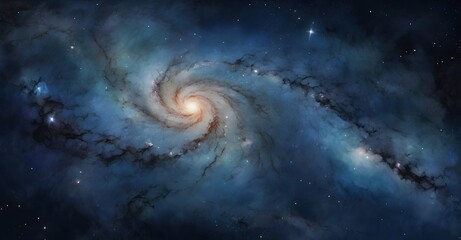 spiral galaxy and stars background. Universe, nebula galaxy, outerspace wallpaper