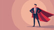 © Roses - Businessman with hero cape avatar character Vector illustration