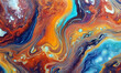 Abstract background of acrylic paint in marbling style. Colorful liquid texture