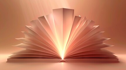 A book with a light shining through it.