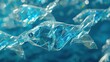 Fish made from transparent plastic bag. Global ocean pollution concept. Generative AI