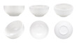 white ceramic bowls isolated on white background