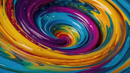 Colorful swirling abstract paint pattern with a vibrant atmosphere