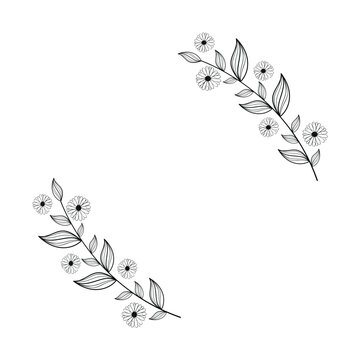 Hand Drawn Floral Wreath Vector Design.