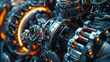 Highly detailed image of a modern car engine showcasing intricate components and vibrant colors.