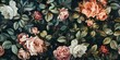 The new nostalgia vintage classic roses and leaves as wallpaper patterns background 