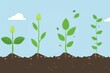 plant growth stages from seed to maturity symbolizing success and development concept illustration