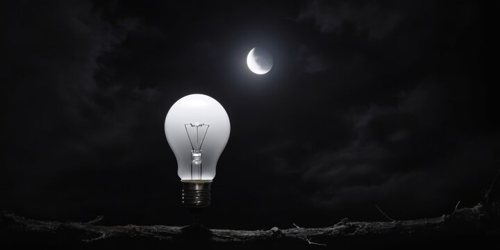 moon in light bulb