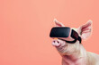 Pig with VR headset, AI generative art