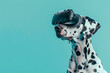 Dalmatian dog with VR headset, AI generative art
