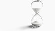 © otter2 - a crystal clear hourglass on a pure white background, sand trickling down signifying the value of time in achieving success
