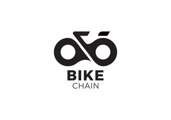 chain bicycle sport tech logo icon design