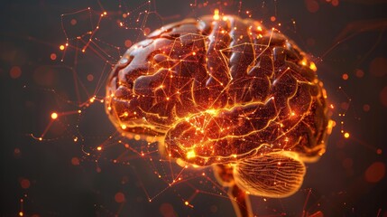 Poster - A close-up photorealistic image of a brain scan, showcasing the intricate neural pathways and glowing electrical activity.