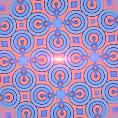 Poster - Array of intricate geometric shapes and flowing gradients. 3d rendering digital illustration
