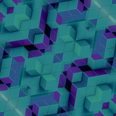 Poster - Colorful abstract background in blue and purple color scheme. 3d rendering digital illustration
