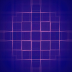 Fototapete - Pink squares on a purple background. 3d rendering digital illustration