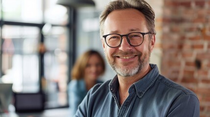 Sticker - Confident mature man in office