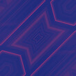 3d rendering digital illustration with geometric light pattern of burning red neon lines on dark blue background