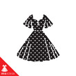 Dress with Polka Dots vector glyph icon