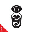 Opened tin can of spinach vector icon