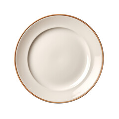 Wall Mural - Empty beige stoneware dinner plate isolated on transparent background