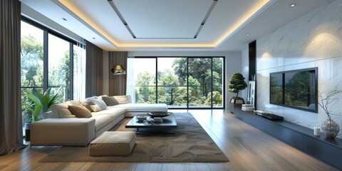 Wall Mural - Modern luxury living room interior design