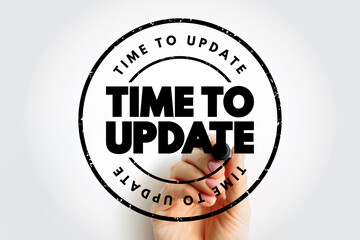 Poster - Time To Update text stamp, concept background