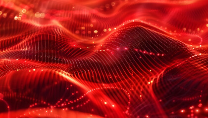 Wall Mural - Background with organic motion red futuristic technology 