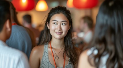 Portrait of a young Asian woman smiling