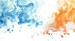 © Georgii - Stunning watercolor clash: vibrant blue and fiery orange paint smoothly blending