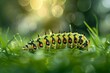 Swallowtail butterfly caterpillar lateral view - Papilio machaon. Beautiful simple AI generated image in 4K, unique.