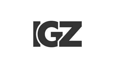 Fototapete - IGZ logo design template with strong and modern bold text. Initial based vector logotype featuring simple and minimal typography. Trendy company identity.