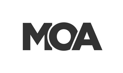 Poster - MOA logo design template with strong and modern bold text. Initial based vector logotype featuring simple and minimal typography. Trendy company identity.