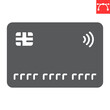 Credit card glyph line icon, payment method and finance, debit card vector icon, vector graphics, editable stroke solid sign, eps 10.