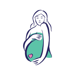 Poster - Pregnancy illustration logo icon vector