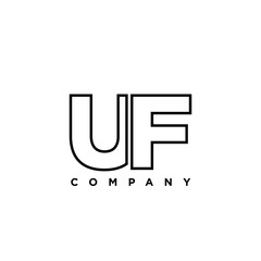 Letter U and F, UF logo design template. Minimal monogram initial based logotype.