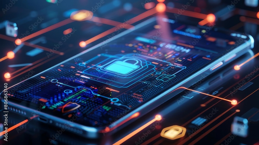 A highresolution image of a smartphone screen displaying a secure ...