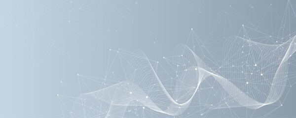 Poster - Global network connection concept. Big data visualization. Social network communication in the global computer networks. Internet technology. Business. Science. Vector illustration