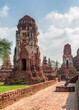 Scenic ruins of the Wat Mahathat in Ayutthaya, Thailand