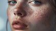 © marimalina - Close-up portrait of a girl with freckles on her face