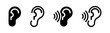 Ear, hearing icon. Human ear organ icon. Human sense hearing. Ear listening icon. Listening symbol