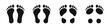 Footprint. Different human footprints. Human footprints.