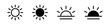 Sun vector icon. Sun simple icons collection. Sun icon set, sunshine, sunrise or sunset. Sun vector illustration.