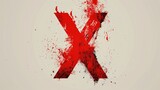 Fototapeta  - Red letter X in ink, designed in a grungy vector style